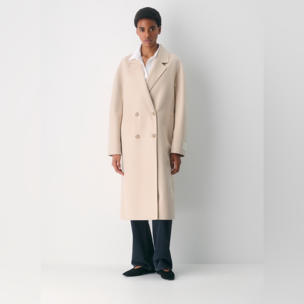NWT - Aritzia The Slouch™ Double-Faced Coat - Luxe (Re)Wool Marcona Beige Small